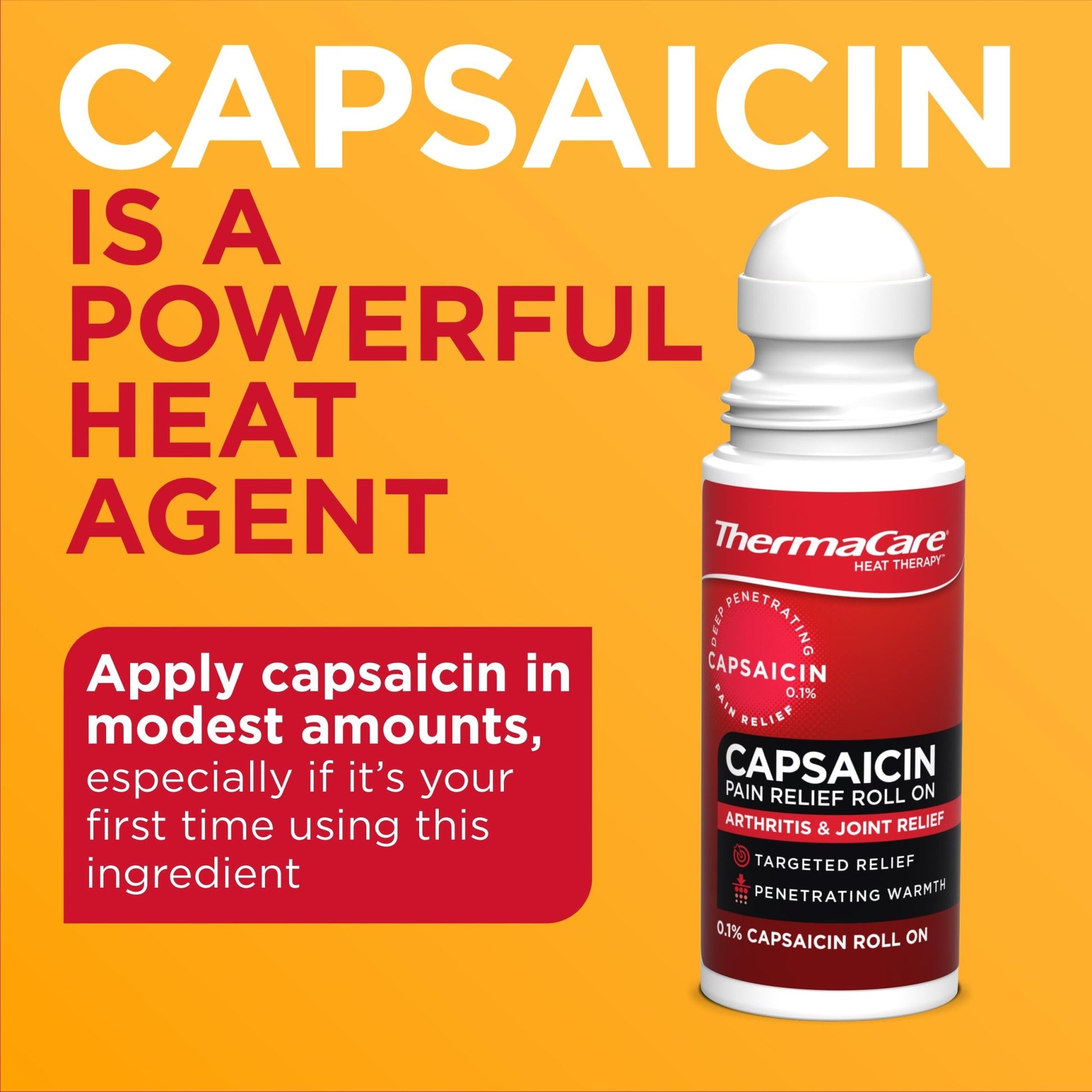 ThermaCare Arthritis Pain Relief Roll-On - Fast-Acting Capsaicin Formula for Joint & Muscle Pain - Soothing Warmth - Mess-Free Application - Targets Stiffness & Discomfort - 2.5 oz - dailyvitalstore