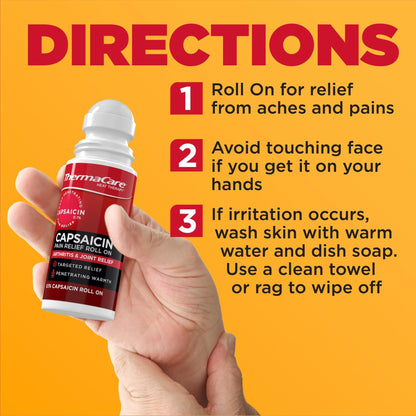 ThermaCare Arthritis Pain Relief Roll-On - Fast-Acting Capsaicin Formula for Joint & Muscle Pain - Soothing Warmth - Mess-Free Application - Targets Stiffness & Discomfort - 2.5 oz - dailyvitalstore