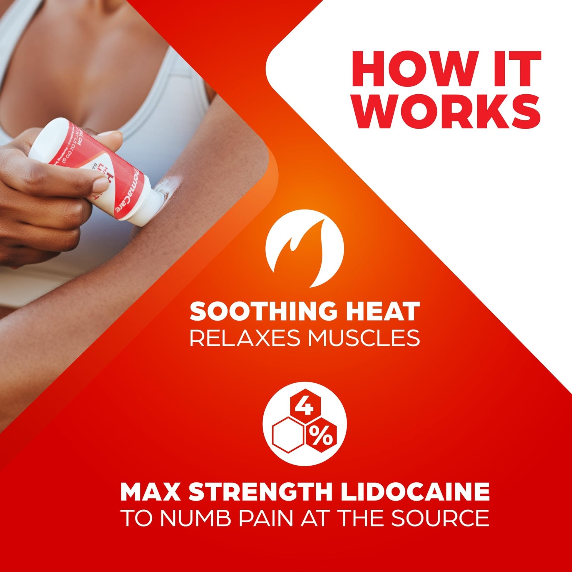ThermaCare Heat + Max Strength 4% Lidocaine Roll-On - Dual Action Pain Relief with Patented Heatwave Technology - Targeted No-Mess Relief for Back, Neck, Muscles, & Joints - dailyvitalstore