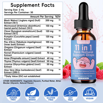 Theronika Aly Parasite Cleanse for Humans & Kids – Advanced Herbal Blend with Black Walnut, Wormwood, Clove, Digestive & Gut Balance Support, Alcohol-Free Liquid Drops, 30 Servings - dailyvitalstore