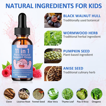 Theronika Aly Parasite Cleanse for Humans & Kids – Advanced Herbal Blend with Black Walnut, Wormwood, Clove, Digestive & Gut Balance Support, Alcohol-Free Liquid Drops, 30 Servings - dailyvitalstore