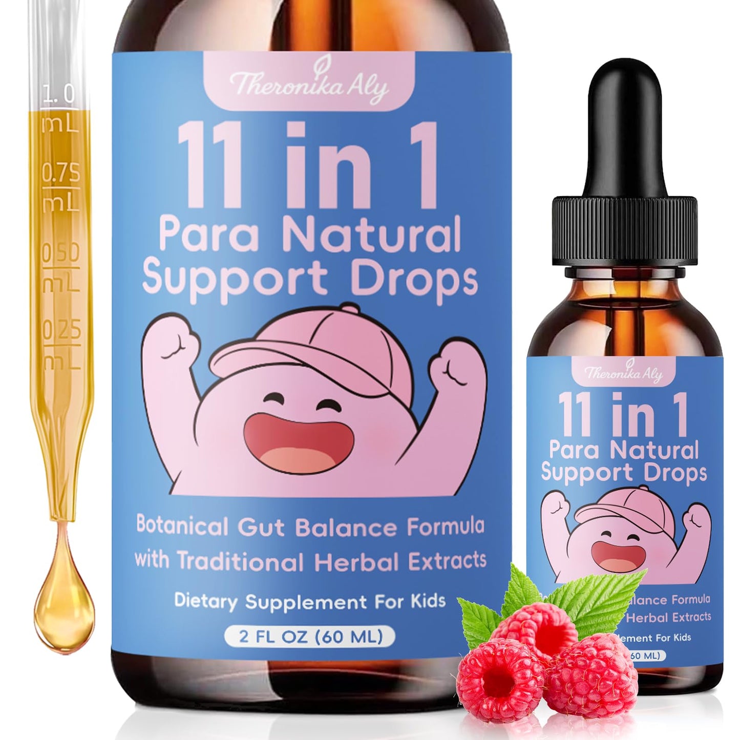 Theronika Aly Parasite Cleanse for Humans & Kids – Advanced Herbal Blend with Black Walnut, Wormwood, Clove, Digestive & Gut Balance Support, Alcohol-Free Liquid Drops, 30 Servings - dailyvitalstore