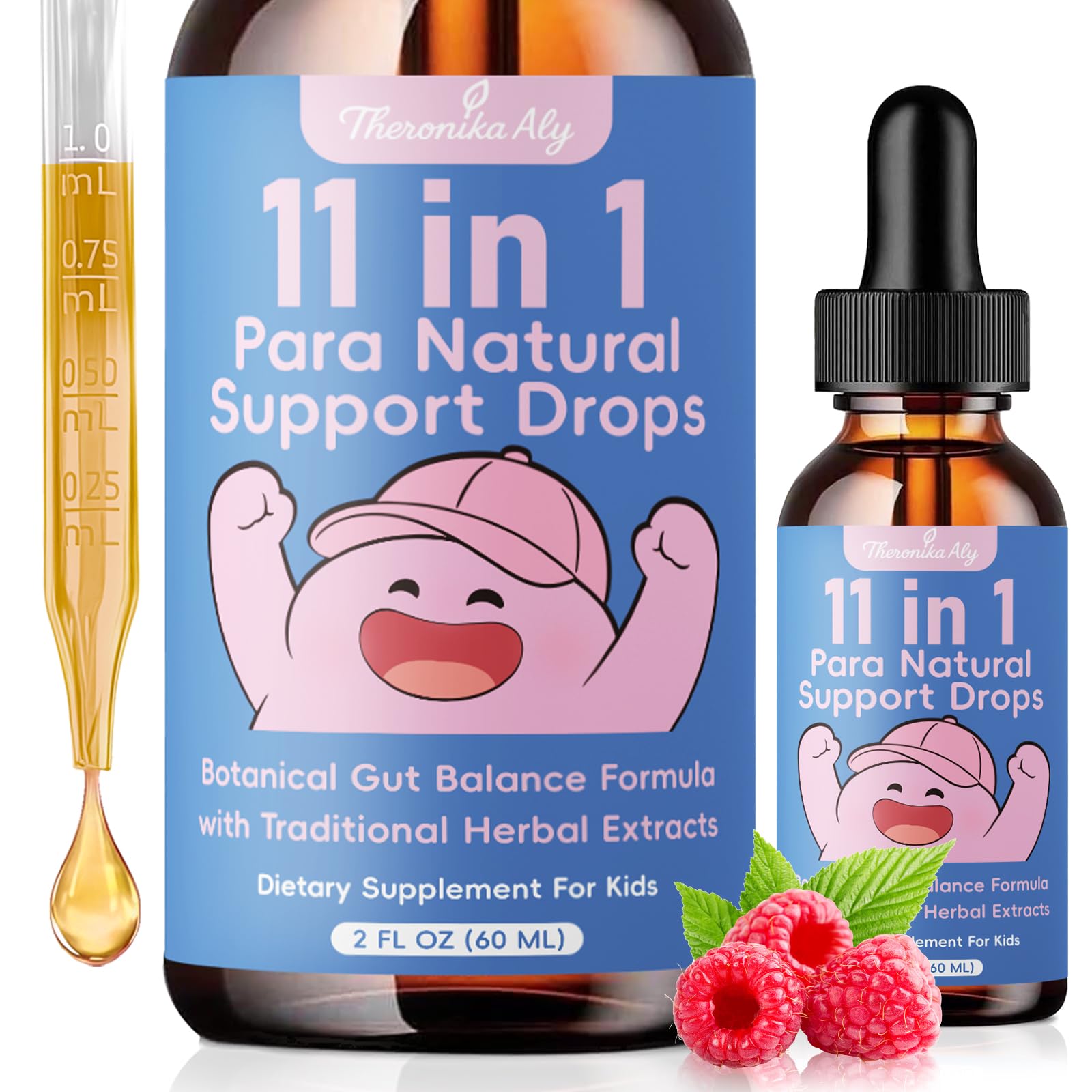 Theronika Aly Parasite Cleanse for Humans & Kids – Advanced Herbal Blend with Black Walnut, Wormwood, Clove, Digestive & Gut Balance Support, Alcohol-Free Liquid Drops, 30 Servings - dailyvitalstore