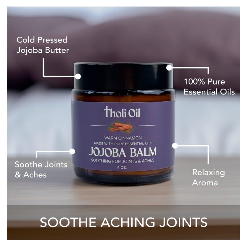 tHOli Plantar Fasciitis Relief Balm – Jojoba Cream with Cinnamon, Cassia, Spikenard & Hyssop – Soothes Heels, Supports Joints & Skin Repair (1oz) - dailyvitalstore