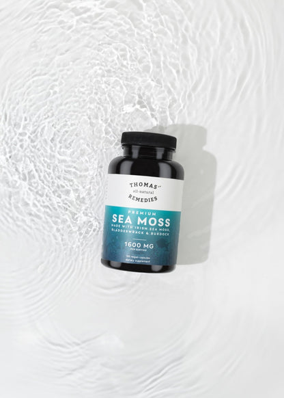 Thomas' all-natural Remedies Irish Sea Moss Capsules, Sea Moss with Bladderwrack & Burdock Root Organic for Gut Health, Digestion, Energy & Immune Support, 120 Seamoss Pills - dailyvitalstore