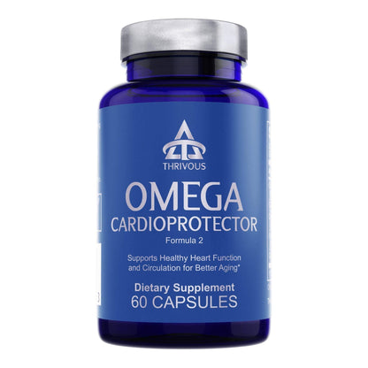 Thrivous Omega Cardioprotector – Advanced Heart & Circulation Support Supplement with AvailOm Omega-3, Garlic, Gotu Kola, Oligopin Pine Bark – 60 Vegan Capsules - dailyvitalstore