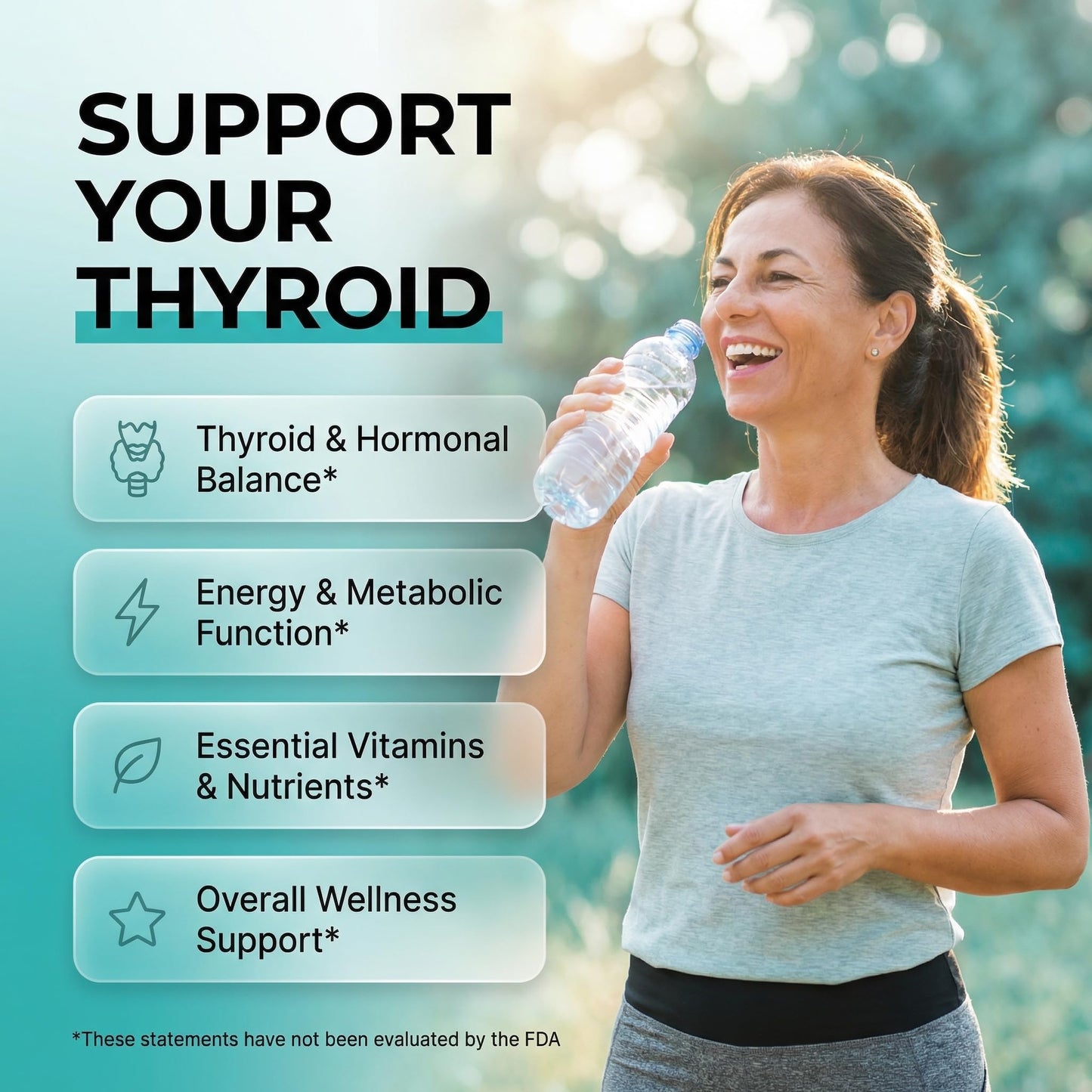 ThyroGlow Thyroid Support Gummies Selenium Iodine KSM 66 Ashwagandha L Tyrosine Vitamin D, C, B12, B6 Turmeric Blueberry Holy - dailyvitalstore
