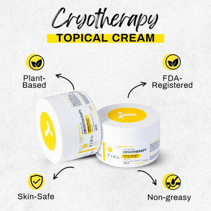 TIDL Cryotherapy Pain Relief Cream, 3 Oz, Targeted Neck Pain, Joint & Muscle Pain Relief with Organic, Plant-Based Menthol, Instant Cooling for Sport & Post Workout Full Body Recovery - dailyvitalstore