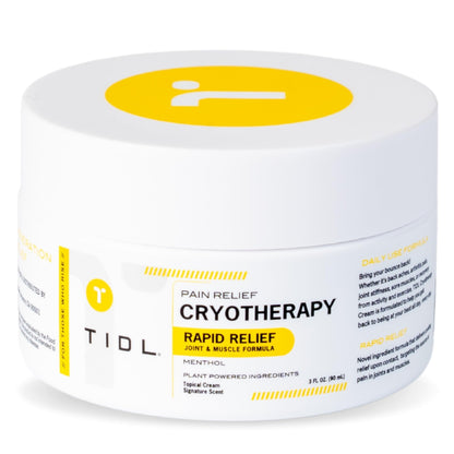 TIDL Cryotherapy Pain Relief Cream, 3 Oz, Targeted Neck Pain, Joint & Muscle Pain Relief with Organic, Plant-Based Menthol, Instant Cooling for Sport & Post Workout Full Body Recovery - dailyvitalstore