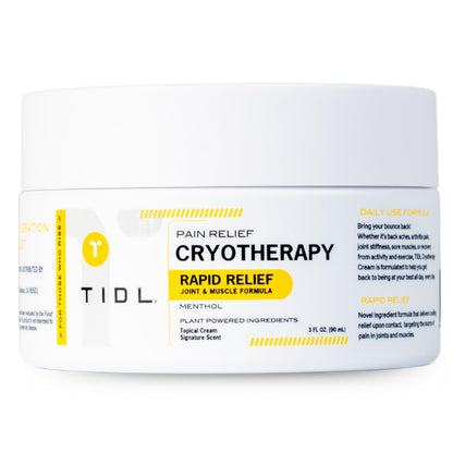 TIDL Cryotherapy Pain Relief Cream, 3 Oz, Targeted Neck Pain, Joint & Muscle Pain Relief with Organic, Plant-Based Menthol, Instant Cooling for Sport & Post Workout Full Body Recovery - dailyvitalstore