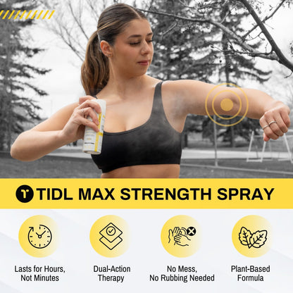 TIDL Cryotherapy Pain Relief Spray, 3 Oz (Pack of 2) Max Strength for Fast-Acting Muscle, Joint & Neck Pain Relief, Plant-Based Menthol & Camphor Pain Reliever, Quick Drying Formula - dailyvitalstore