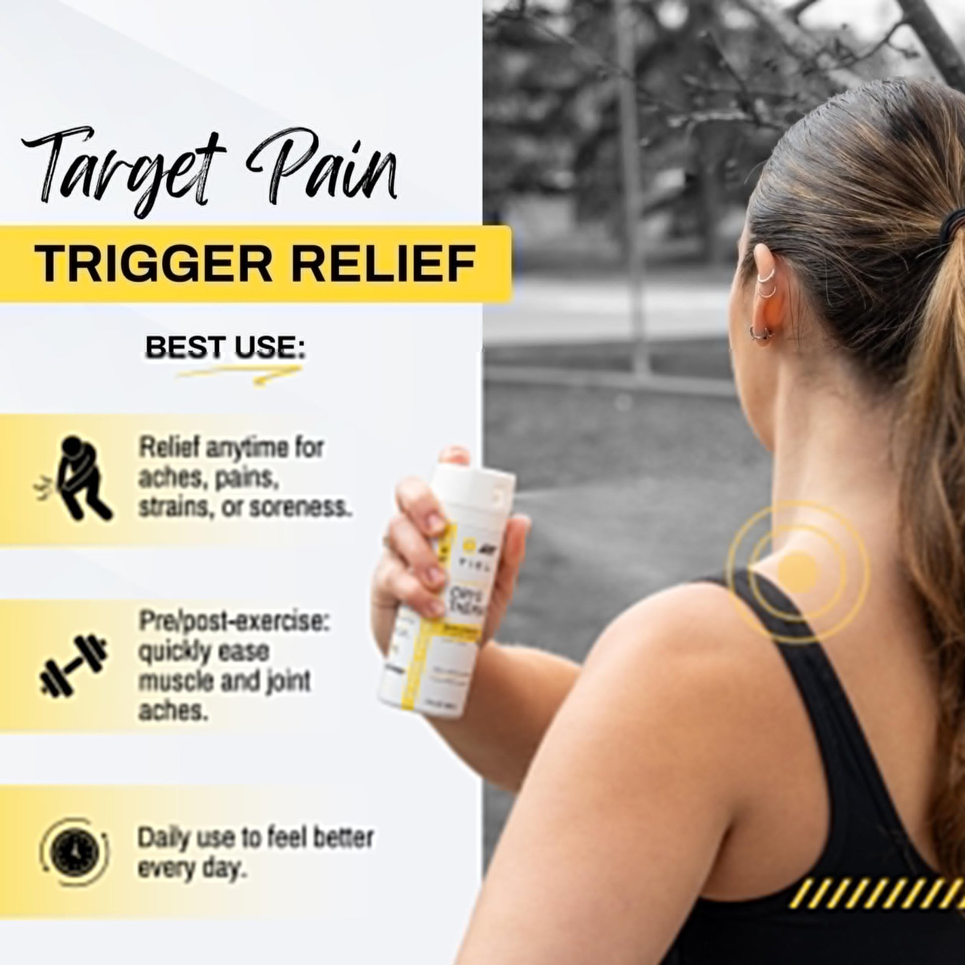 TIDL Cryotherapy Pain Relief Spray, 3 Oz (Pack of 2) Max Strength for Fast-Acting Muscle, Joint & Neck Pain Relief, Plant-Based Menthol & Camphor Pain Reliever, Quick Drying Formula - dailyvitalstore