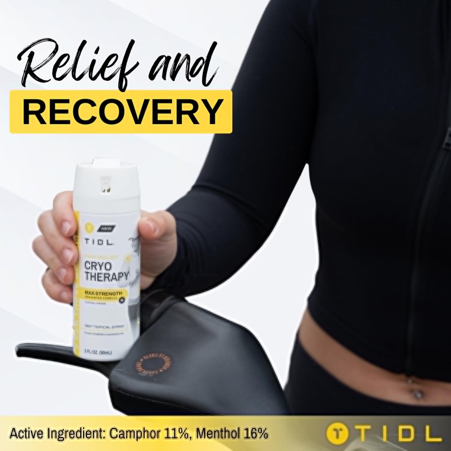 TIDL Cryotherapy Pain Relief Spray, 3 Oz (Pack of 2) Max Strength for Fast-Acting Muscle, Joint & Neck Pain Relief, Plant-Based Menthol & Camphor Pain Reliever, Quick Drying Formula - dailyvitalstore
