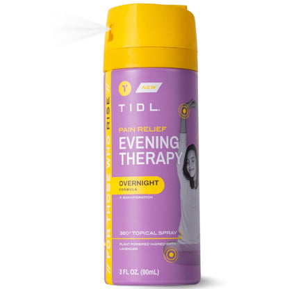 TIDL - Evening Therapy Pain Relief Spray - Fast-Acting Relief for Lower Back, Knee, Muscle & Joint Pain - Nighttime Relaxation & Skin Hydration - Lavender, Topical, Plant-Based Menthol (3oz, 1-Pack) - dailyvitalstore