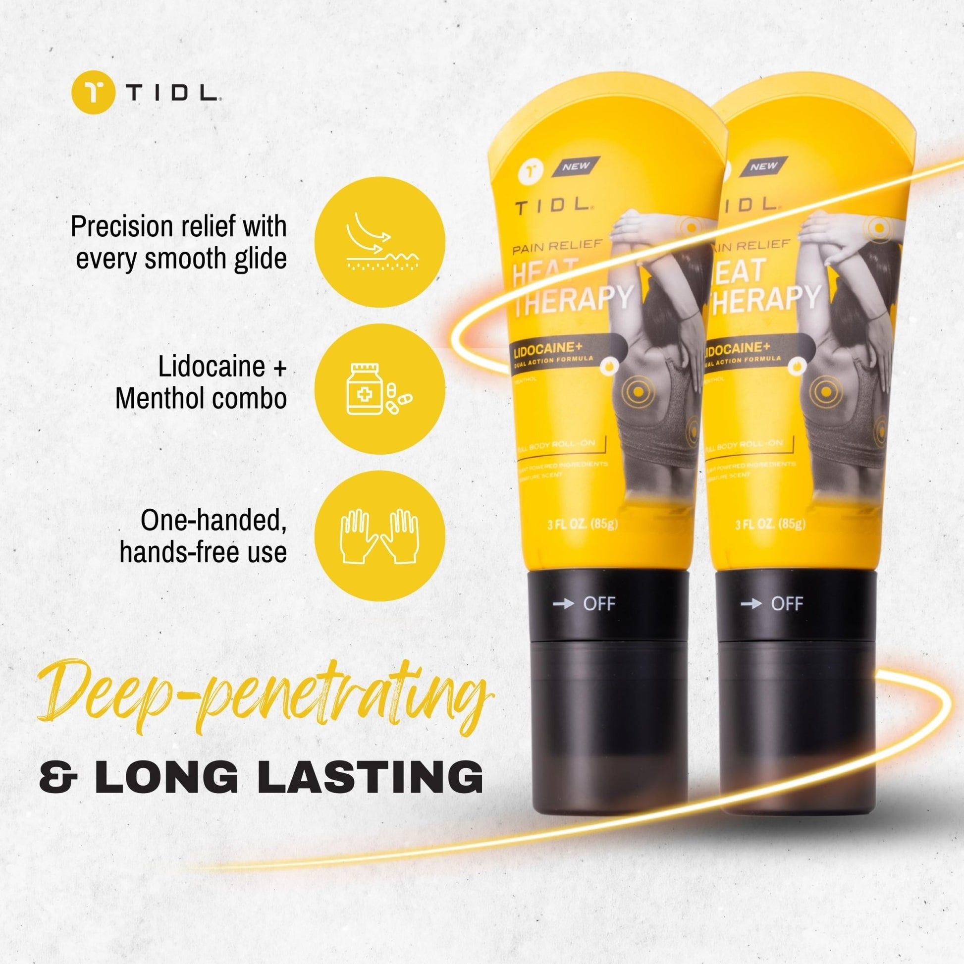 TIDL - Pain Relief Roll On - Fast-Acting Relief on Lower Back, Knee, Neck, Joint & Nerve Pain - Works for Post Workout, Sport & Muscle Recovery - Cooling, Topical, Lidocaine, Menthol (3oz, 1-Pack) - dailyvitalstore