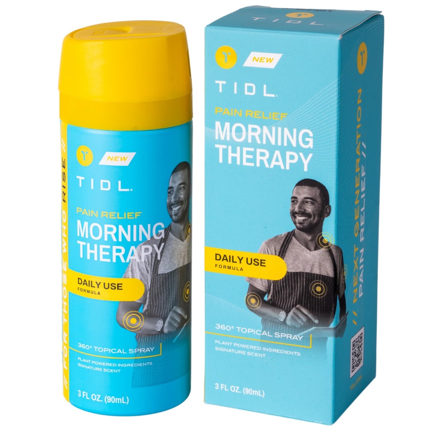 TIDL Pain Relief Spray, 3 Oz, Refreshing Morning Therapy for Muscle, Joint & Neck Pain Relief, Energizing, Plant-Based Menthol & Camphor Pain Reliever, Quick Drying Formula - dailyvitalstore