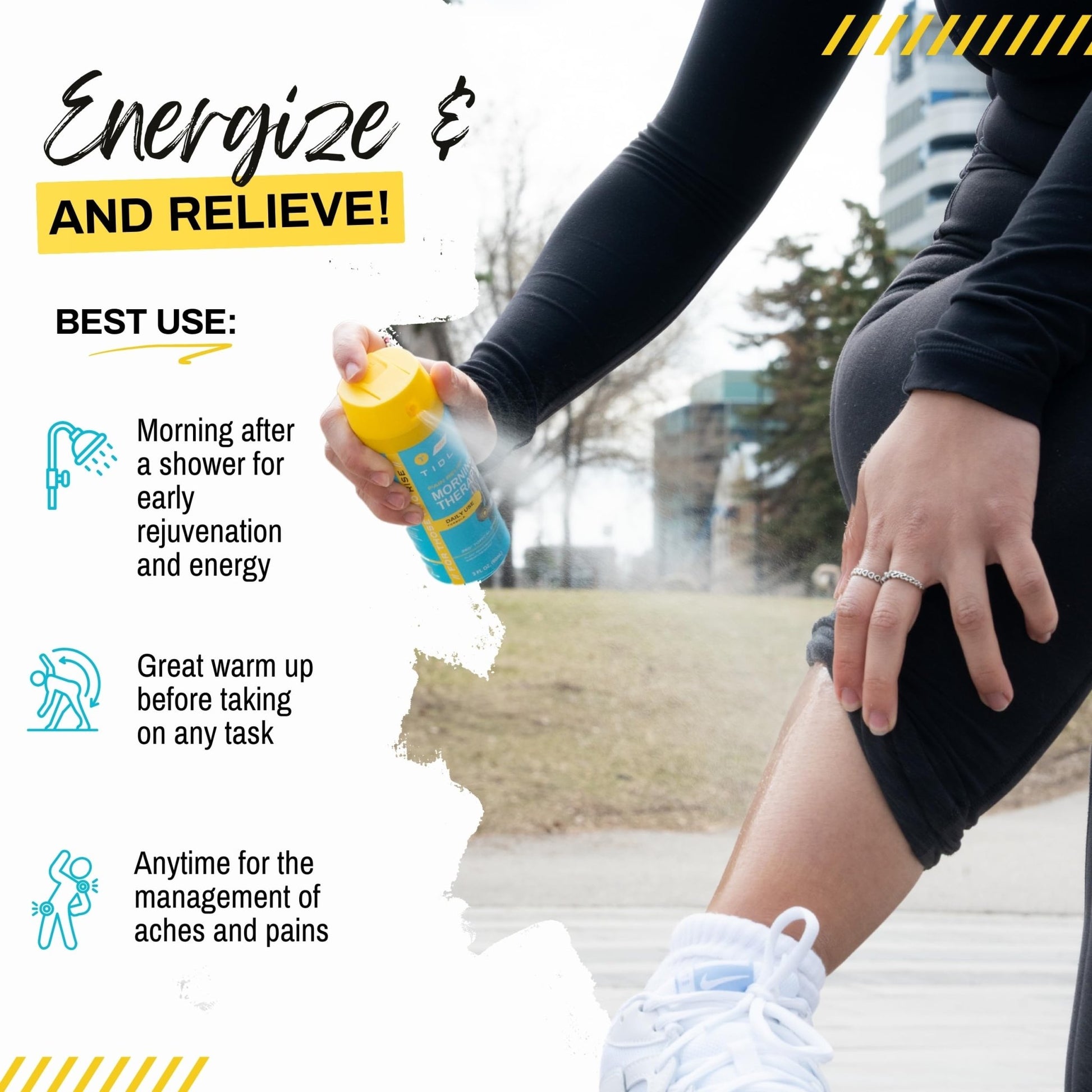 TIDL Pain Relief Spray, 3 Oz, Refreshing Morning Therapy for Muscle, Joint & Neck Pain Relief, Energizing, Plant-Based Menthol & Camphor Pain Reliever, Quick Drying Formula - dailyvitalstore