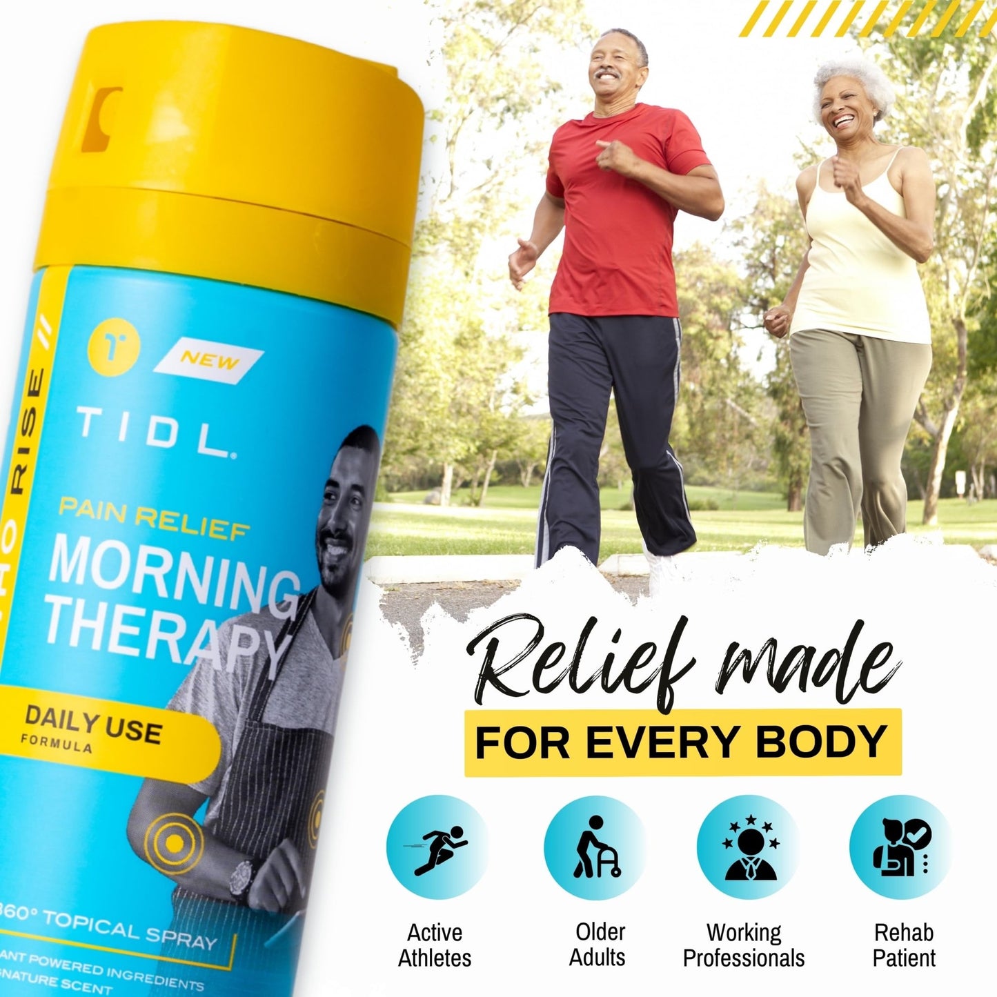 TIDL Pain Relief Spray Bundle – Morning, Cryotherapy & Evening Therapy – 3 x 3oz Sprays for Muscle, Joint, Neck, Back & Knee Pain Relief – Plant-Based Menthol Day & Night Care - dailyvitalstore