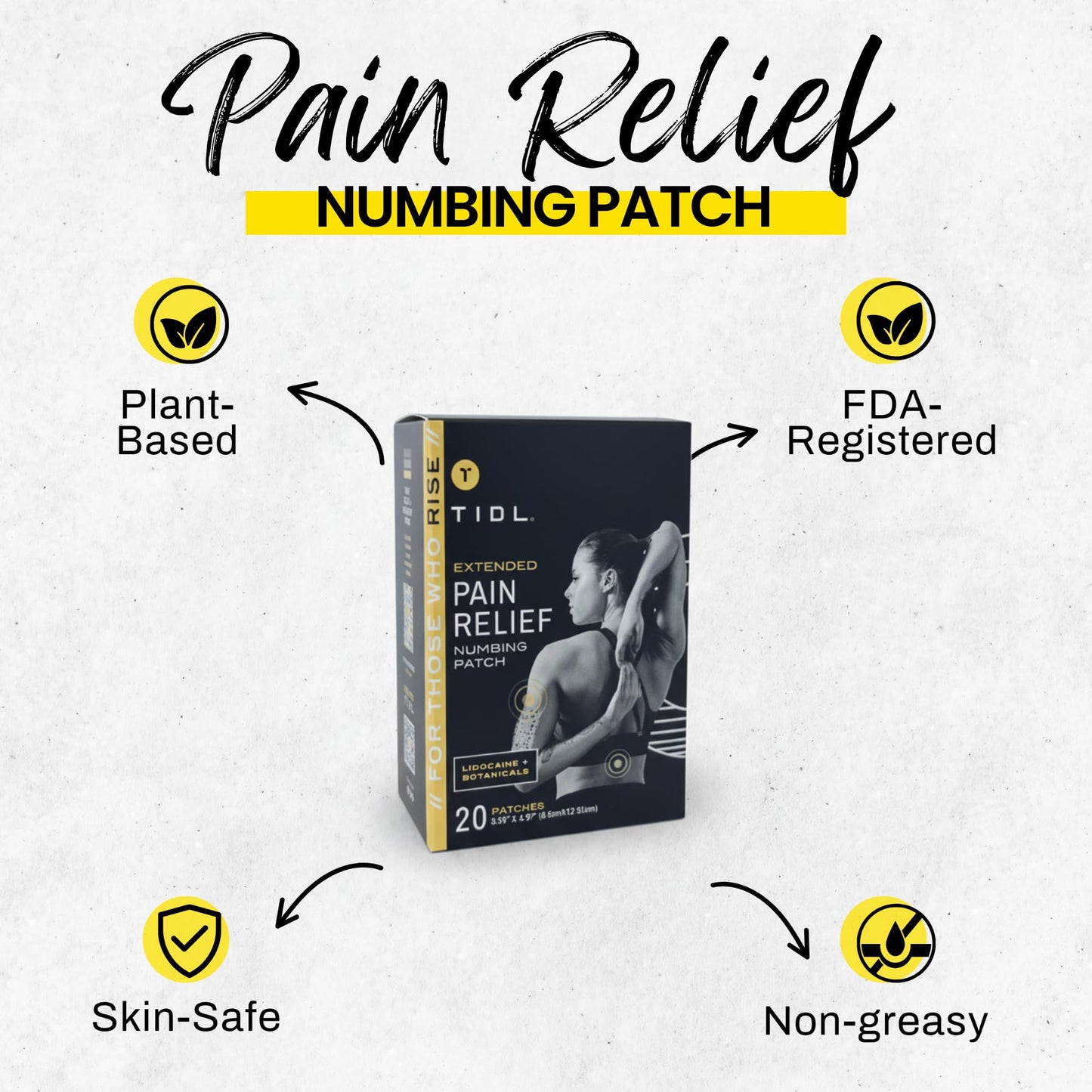 TIDL Recovery Patches, 20 Count, Maximum Strength for Targeted Back Pain, Joint & Muscle Pain Relief, Immediate Numbing & Soothing, Non-Stick Adhesive for Easy Application & Removal - dailyvitalstore