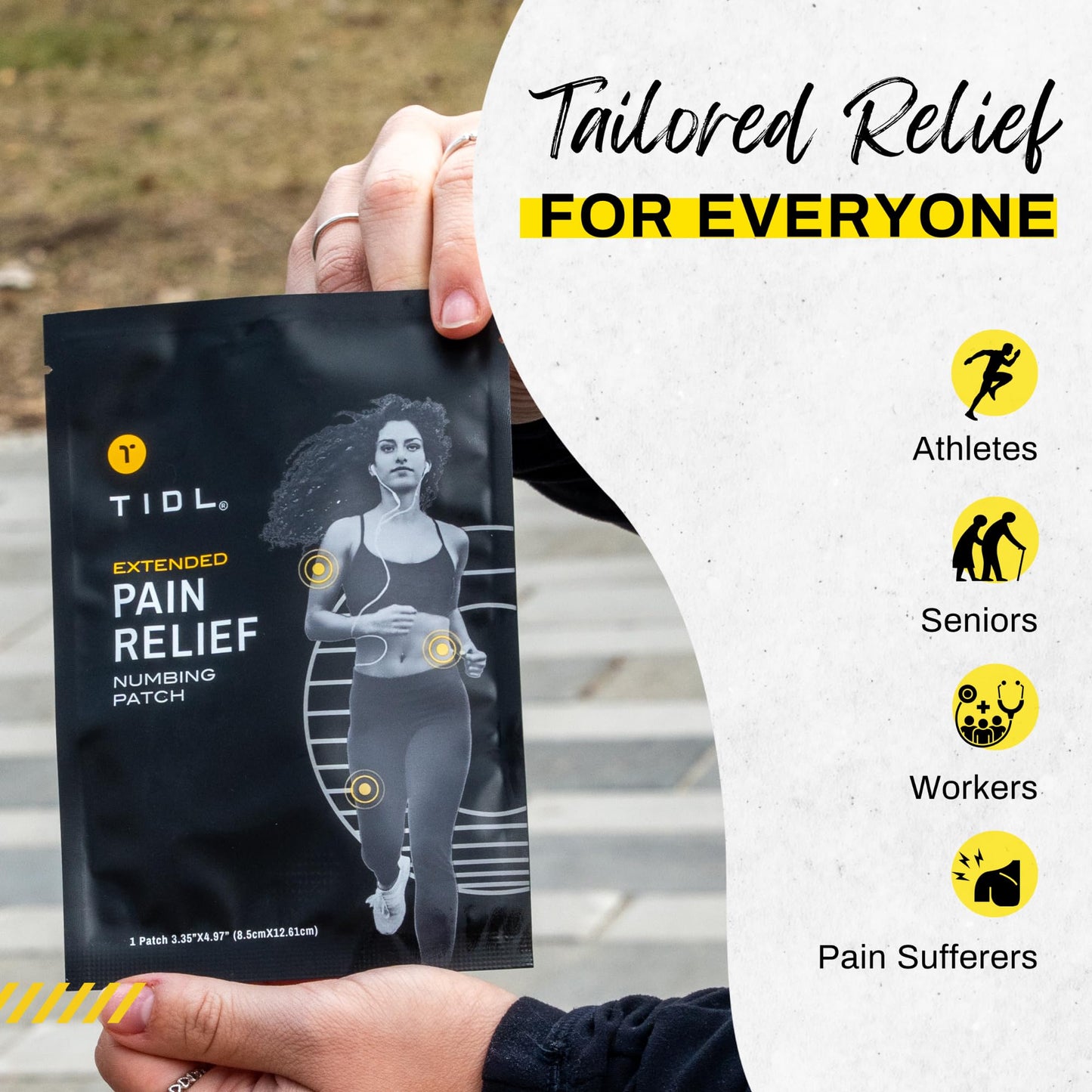 TIDL Recovery Patches, 20 Count, Maximum Strength for Targeted Back Pain, Joint & Muscle Pain Relief, Immediate Numbing & Soothing, Non-Stick Adhesive for Easy Application & Removal - dailyvitalstore