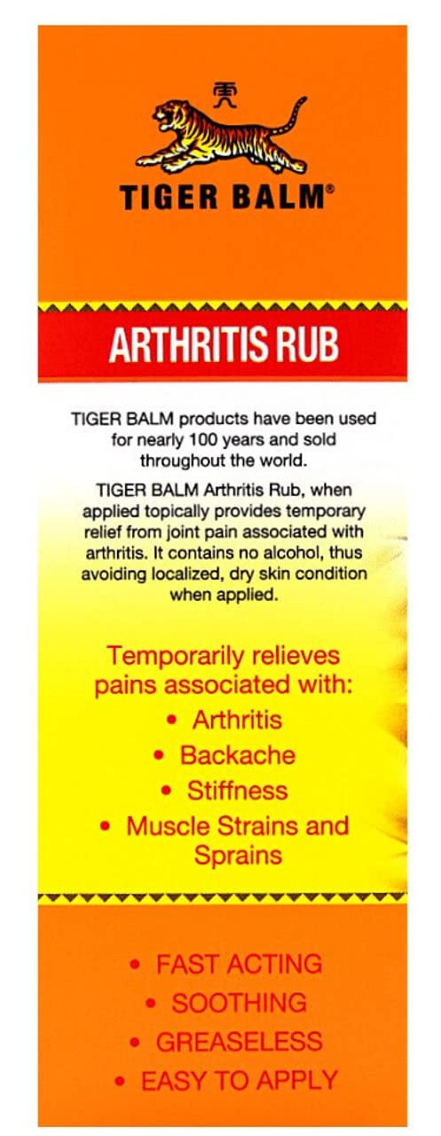 Tiger Balm Arthritis Rub, 4 oz. – Sore Muscle and Joint Relief Cream – for Use with Rheumatoid Arthritis and Carpal Tunnel – Effective Muscle Relief Rub - 2 Pack - dailyvitalstore