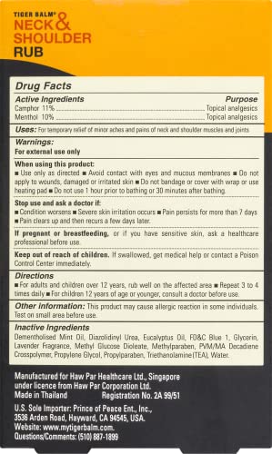 Tiger Balm Neck & Shoulder Rub Vanishing Scent 1.76 oz (Pack of 2) - dailyvitalstore