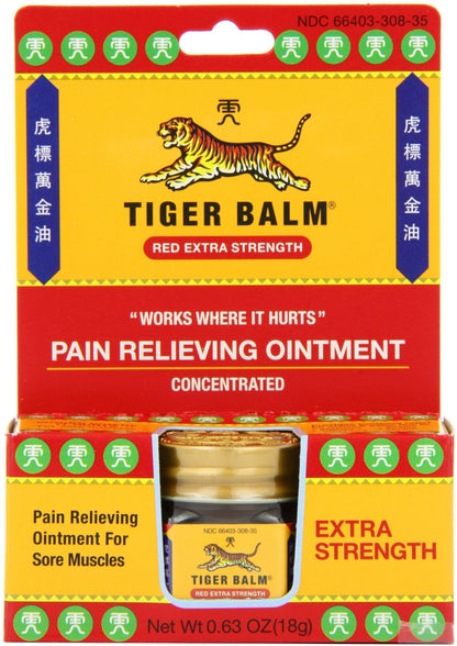 Tiger Balm Pain Relieving Ointment, Extra Strength, 0.63 Ounces (Pack of 3) - dailyvitalstore