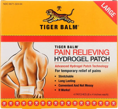 Tiger Balm Pain Relieving Patch Large , 4 Count - dailyvitalstore