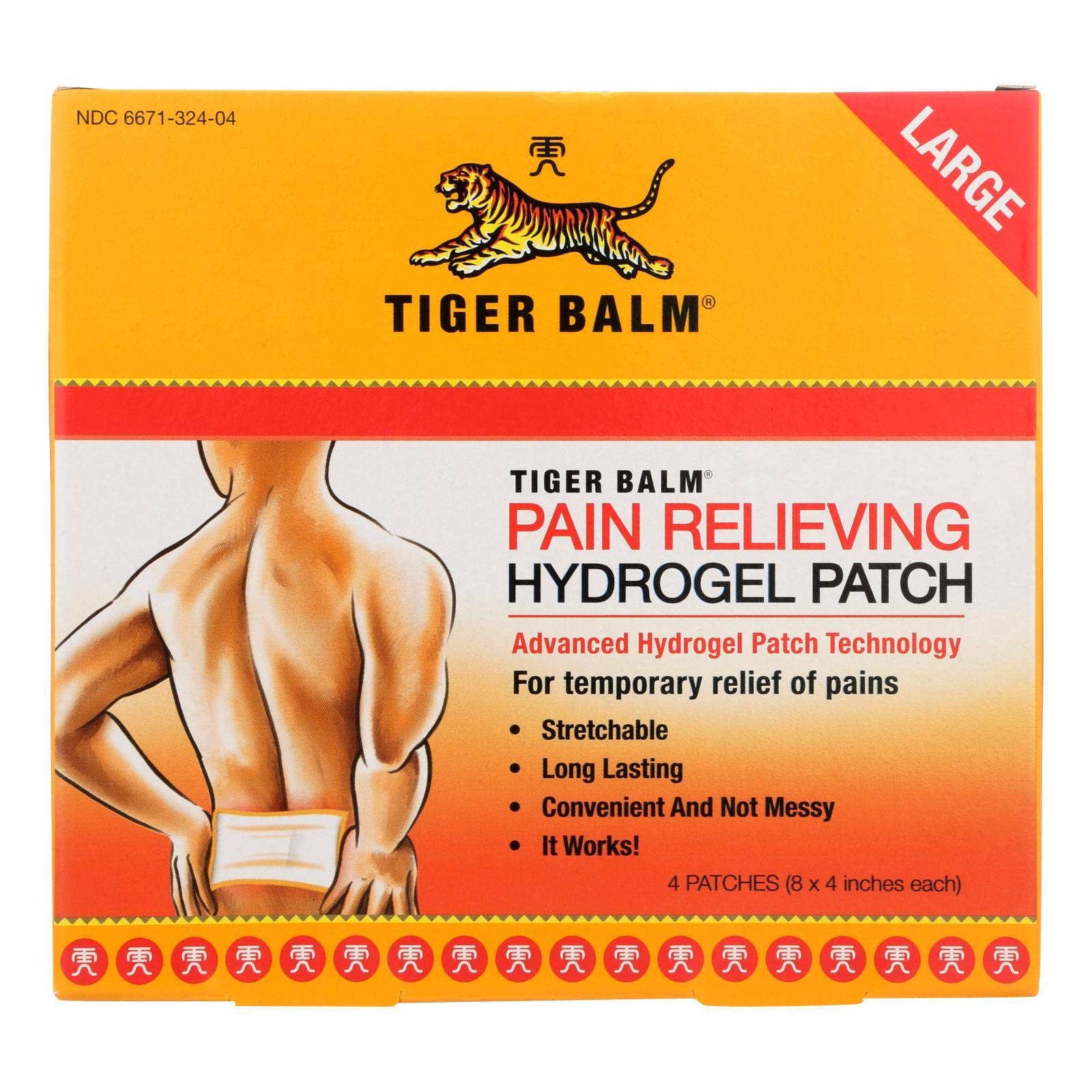 Tiger Balm Pain Relieving Patch Large, 4 Count (Pack of 6) - dailyvitalstore
