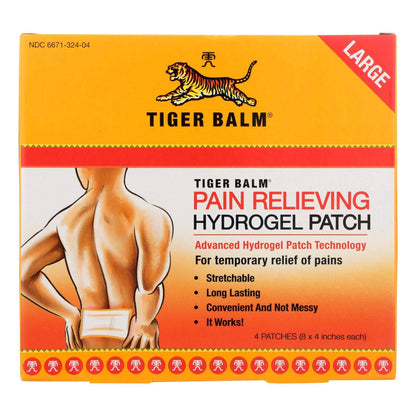 Tiger Balm Pain Relieving Patch Large, 4 Count (Pack of 6) - dailyvitalstore