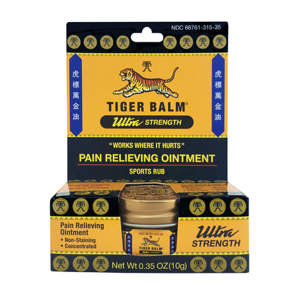 Tiger Balm Pain Relieving Ultra Strength, 10g – Soothing & Ultra Strength Muscle Rub Ointment – Non-Staining Sports Muscle Rub - dailyvitalstore