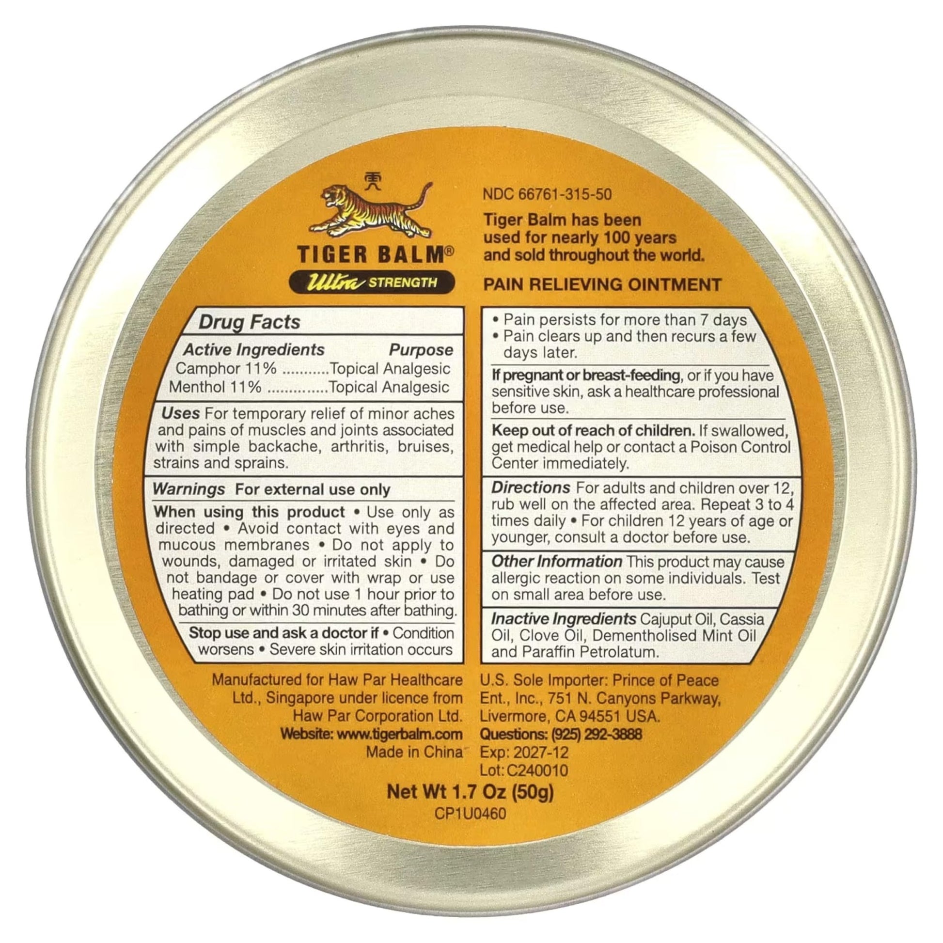 Tiger Balm Sport Rub Pain Relieving Ointment, Ultra Strength 1.70 oz (Pack of 5) - dailyvitalstore
