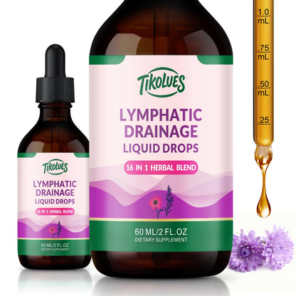 TIKOLUES Lymphatic Drainage Drops | Organic Lymphatic Cleanse Immune Support Supplement | Lymphatic Support with Echinacea & Elderberry | Herbal Blend | Non-GMO | 2 Fl Oz - dailyvitalstore