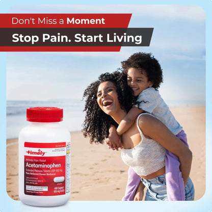 TIME-Cap Labs 400 Caplets Extended Release Acetaminophen 650mg - Pain Reliever & Fever Reducer for Adults, Helps with Headaches, Backaches, Muscle Pain, Toothaches, Arthritis & Menstrual Cramps - dailyvitalstore