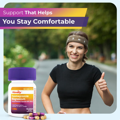 TIME-Cap Labs 42 Capsules Esomeprazole Magnesium 20mg Delayed Release - Acid Reducer & Frequent Heartburn Relief for Adults, Helps with Acid Reflux & Heartburn - dailyvitalstore