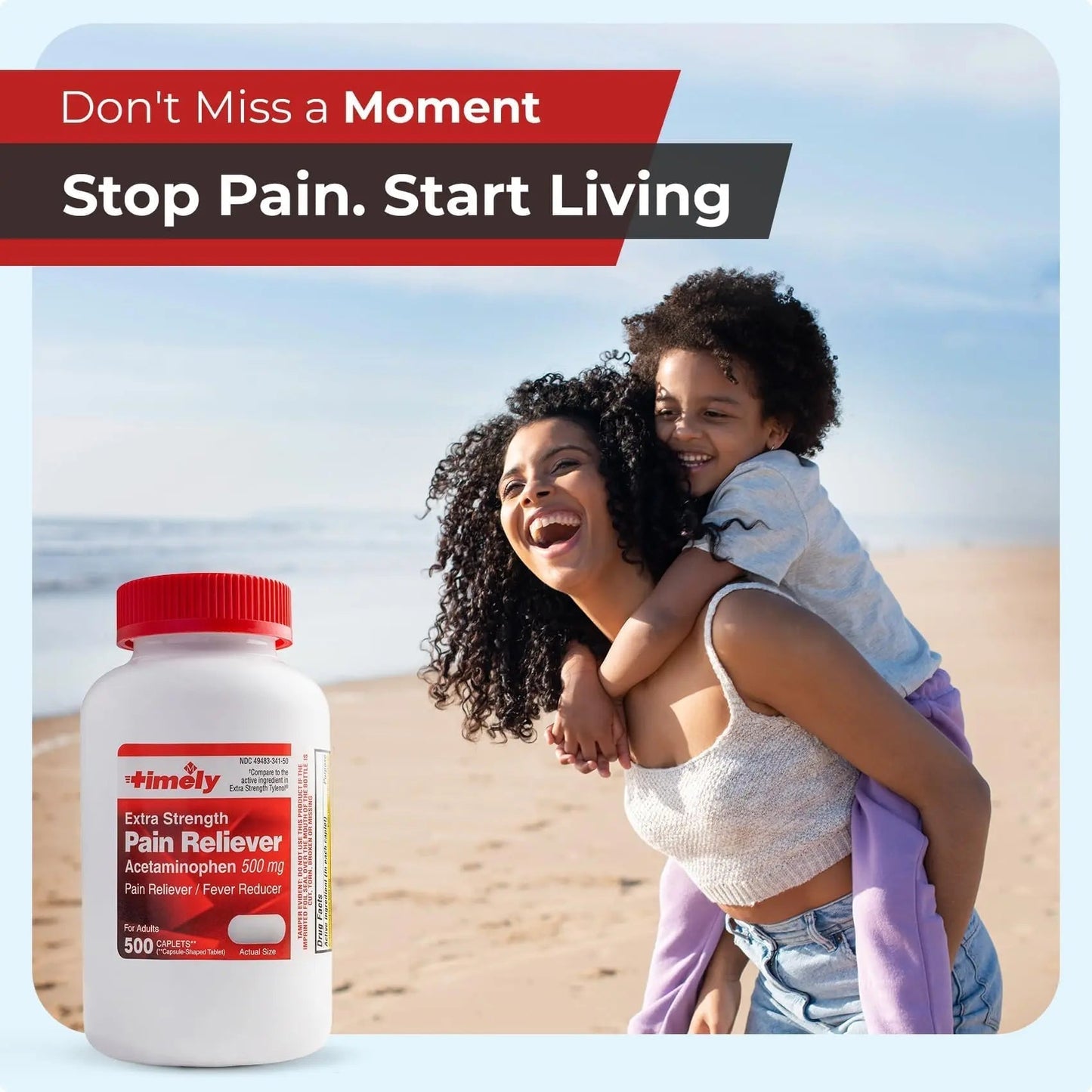 TIME-Cap Labs 500 Caplets Extra Strength Acetaminophen 500mg - Pain Reliever & Fever Reducer for Adults, Helps with Headaches, Backaches, Muscle Pain, Toothaches, Arthritis & Menstrual Cramps - dailyvitalstore