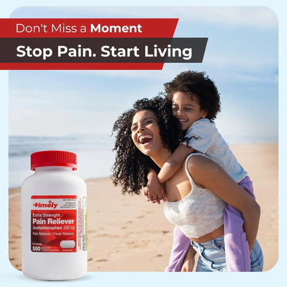 TIME-Cap Labs 500 Caplets Extra Strength Acetaminophen 500mg - Pain Reliever & Fever Reducer for Adults, Helps with Headaches, Backaches, Muscle Pain, Toothaches, Arthritis & Menstrual Cramps - dailyvitalstore