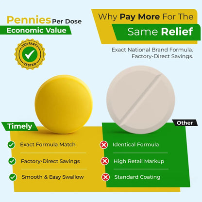 TIME-Cap Labs 500 Tablets Low Dose Aspirin 81mg Enteric Coated - NSAID Pain Reliever & Fever Reducer for Adults, Helps with Minor Aches, Headaches, Muscle Pain, Toothaches, and Joint Discomfort - dailyvitalstore