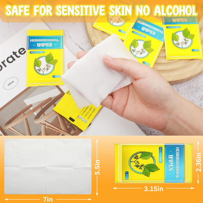 Timgle 300 Counts Individual Packing Hemorrhoid Wipes Witch Hazel Wipes for Butt Hemorrhoidal and Relief Swelling Pain Burning Itching Numbing, 5.5 x 7 Inch - dailyvitalstore