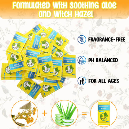 Timgle 300 Counts Individual Packing Hemorrhoid Wipes Witch Hazel Wipes for Butt Hemorrhoidal and Relief Swelling Pain Burning Itching Numbing, 5.5 x 7 Inch - dailyvitalstore