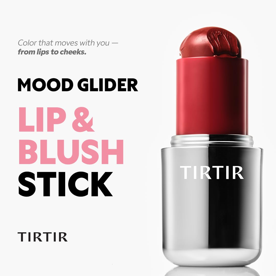 TIRTIR Mood Glider Lip & Blush Stick | Multi Use for Lip and Cheek with Creamy Buildable Texture and Natural Glow Color 02 Rose Drizzle, 0.13Oz - dailyvitalstore