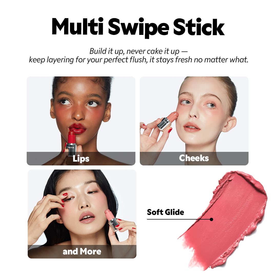 TIRTIR Mood Glider Lip & Blush Stick | Multi Use for Lip and Cheek with Creamy Buildable Texture and Natural Glow Color 06 Fuchsia Flash, 0.13Oz - dailyvitalstore