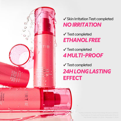TIRTIR Waterproof Setting Spray – 24 Hour Long Lasting Fix, Sweatproof Water Resistant Makeup Finisher – Ethanol Free, Semi Matte Finish for Oily Skin – Korean Makeup Fixer - dailyvitalstore