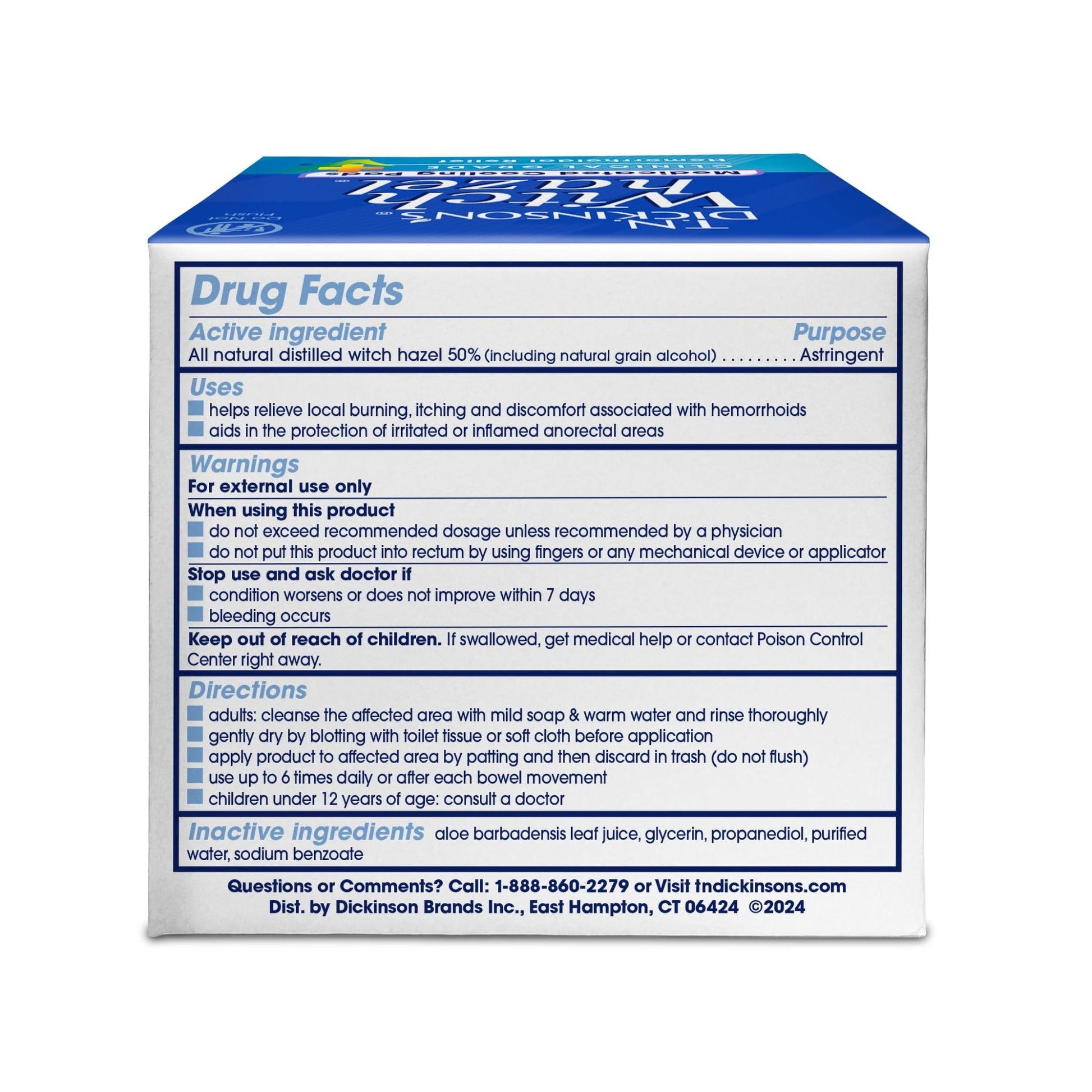 T.N. Dickinson’s Medicated Cooling Pads with Witch Hazel and Aloe | Hemorrhoid Treatment, Postpartum Care, Feminine & Rectal Relief | 100 Rounds - dailyvitalstore