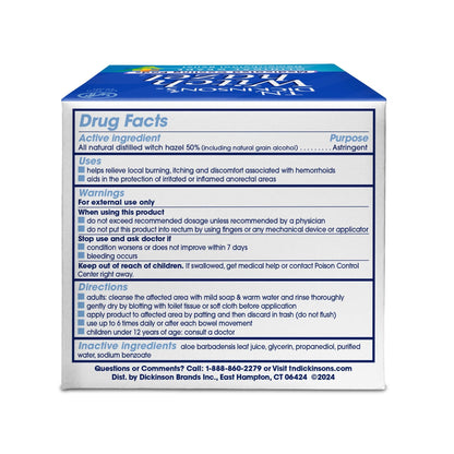 T.N. Dickinson’s Medicated Cooling Pads with Witch Hazel and Aloe | Hemorrhoid Treatment, Postpartum Care, Feminine & Rectal Relief | 100 Rounds - dailyvitalstore