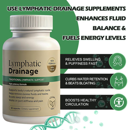 Tnaasmais Lymphatic Drainage Capsules, New Maximum Potency Formula with Dandelion Extract, Lymphatic Drainage Supplement for Fast-Absorbing, Immune Boost, Natural Ingredients, Vegan, 60 Capsules - dailyvitalstore