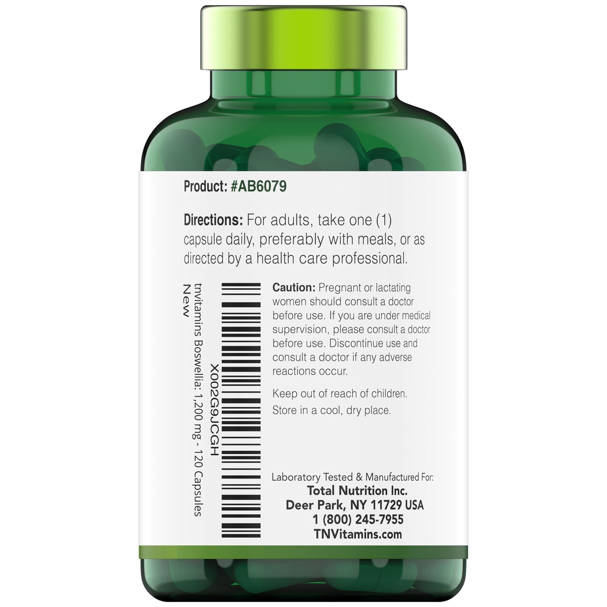 tnvitamins Boswellia Extract Capsules, 120 Count | 1,200 mg Per Capsule | 65% Boswellic Acids + 10:1 Concentrated Extract | Boswellia Serrata - dailyvitalstore