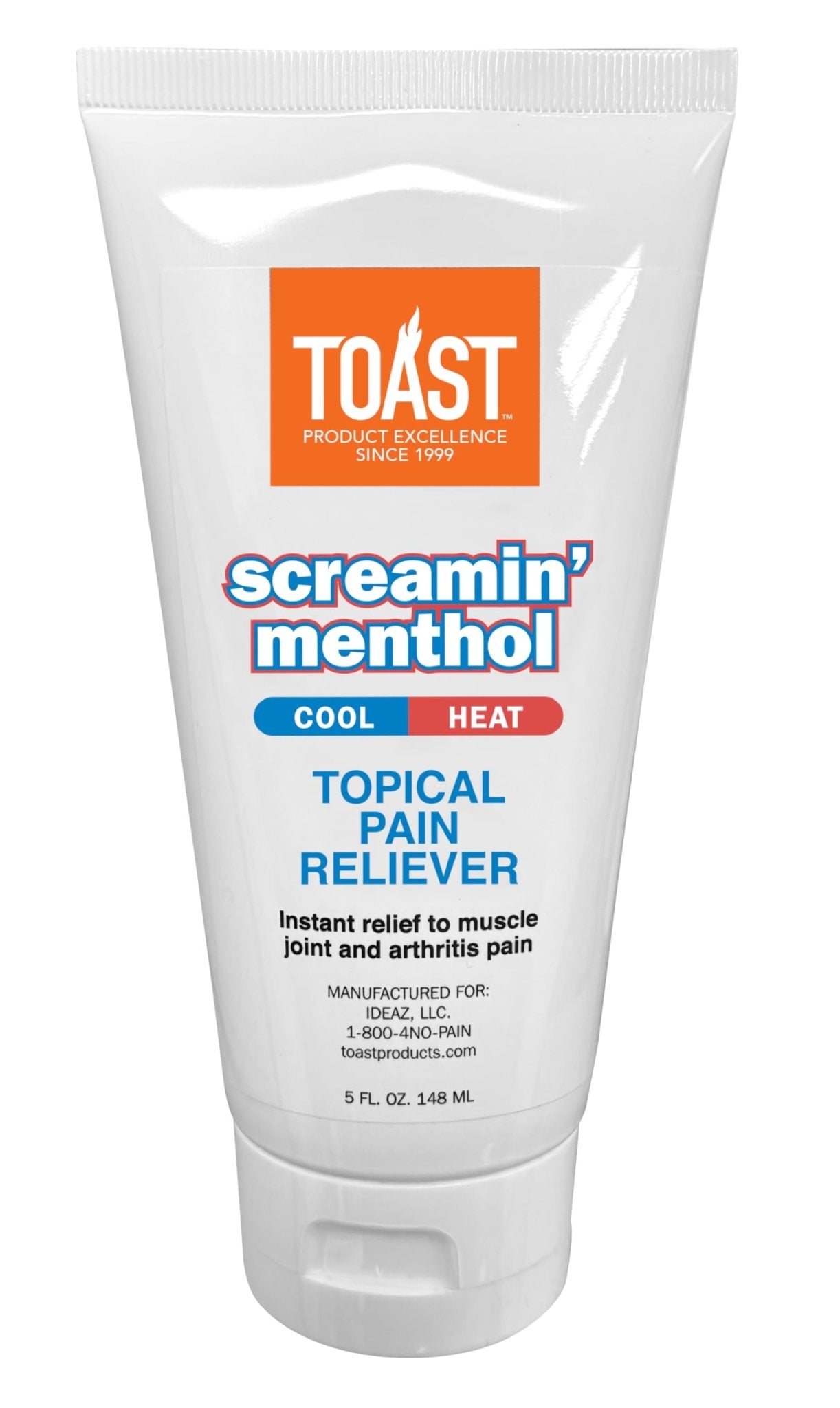 Toast Screamin Menthol Cool Heat Topical Pain Relief Cream for Muscles and Joints - 5 Ounces - dailyvitalstore