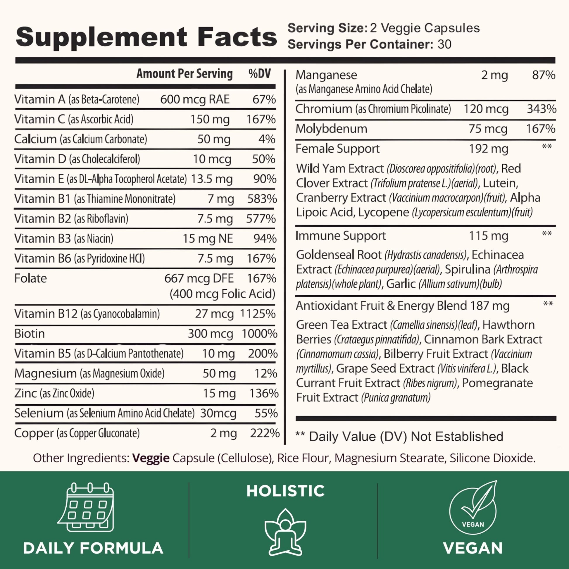 TODICAMP Melanin-Rich Physiology Women's Wellness Formula with 37 Active Ingredients - Daily Multivitamin for Women Hormone Balance, Energy Vitamins for Women, Biotin Supplement for Hair Skin & Nails - dailyvitalstore