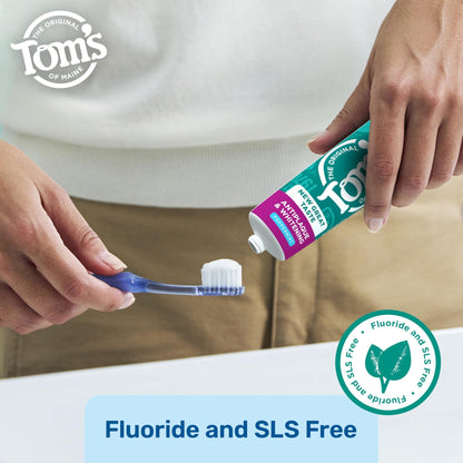 Tom's of Maine Fluoride-Free Antiplaque & Whitening Natural Toothpaste, Peppermint, 5.5 oz. (Pack of 2) - dailyvitalstore